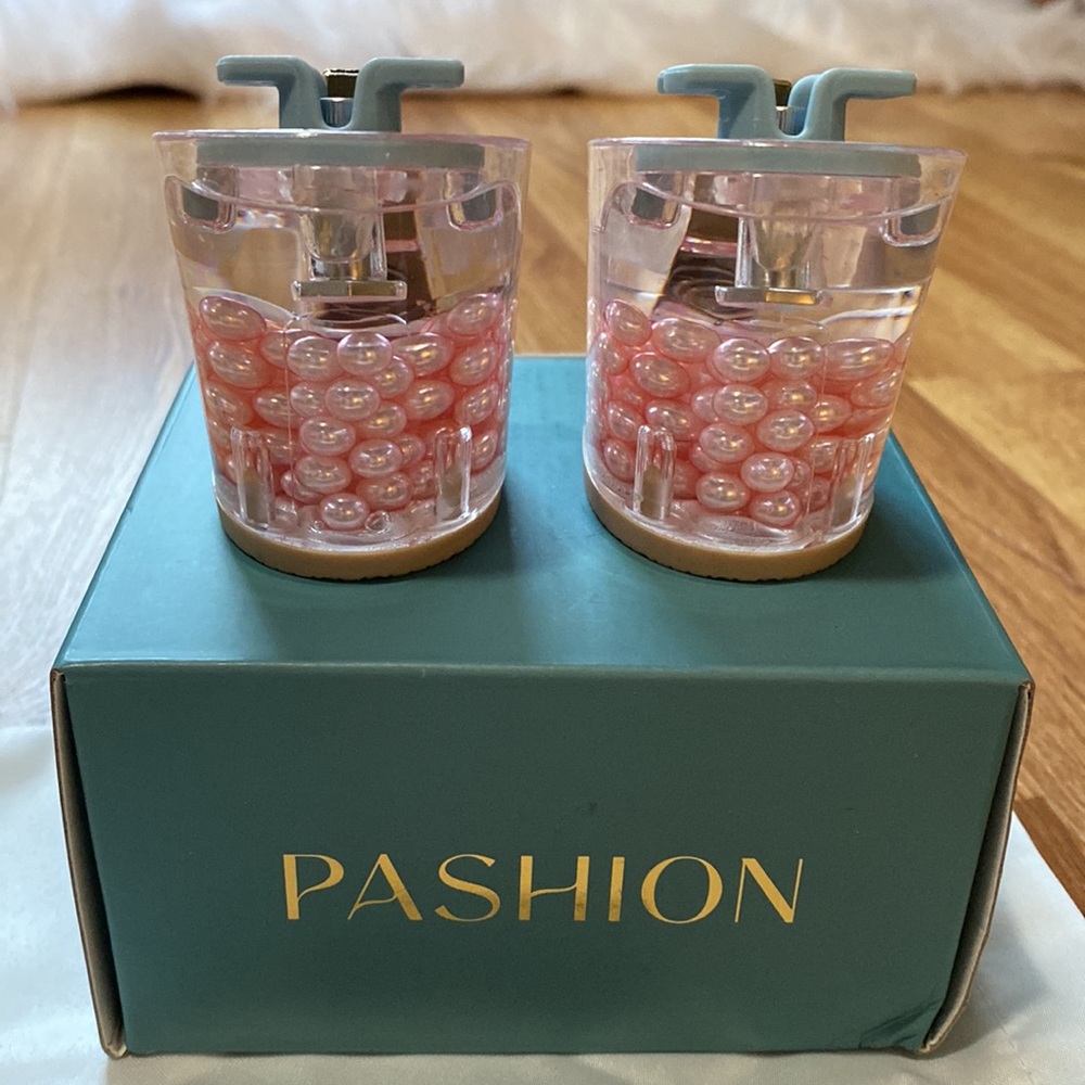 NWT Pashion Transparent Pink Pearl Block Heel Kit